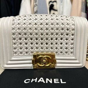 Chanel Boy flap bag braided sheepskin authentic